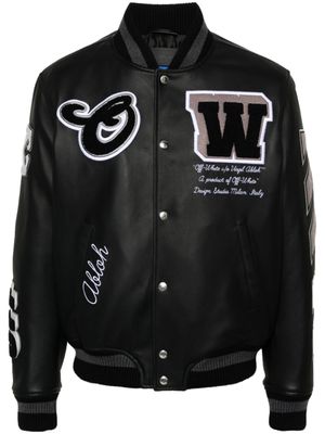 Off-White veste bomber à logo appliqué - Noir