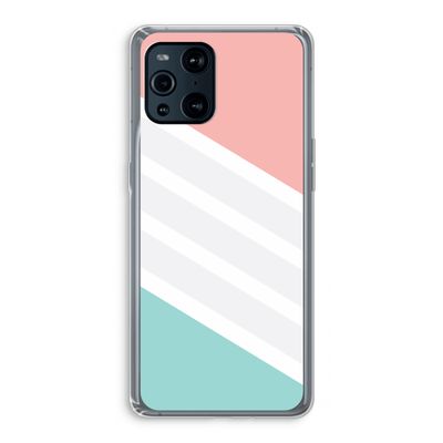 Strepen pastel: Oppo Find X3 Transparant Hoesje