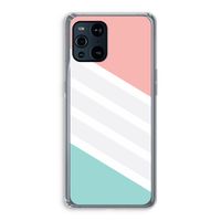 Strepen pastel: Oppo Find X3 Transparant Hoesje