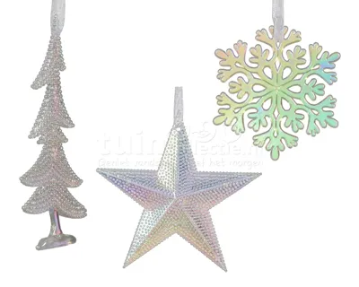 Kerstornament Kerstfiguur Parelmoer 10,5cm Assorti 1st