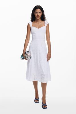 Midijurk met borduursels - WHITE - XL