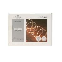 Draadverlichting lichtsnoer - 330 leds - warm wit - zilver draad - 500 cm - lichtdraad