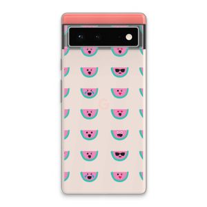 Smiley watermeloenprint: Google Pixel 6 Transparant Hoesje
