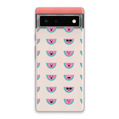 Smiley watermeloenprint: Google Pixel 6 Transparant Hoesje