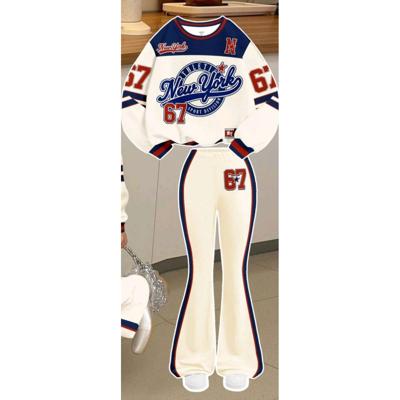 Bon&Bon Retro American Style Meisjes Tracksuit - 2-Delige Gebreide Set 5 jaar