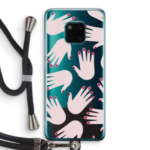 Hands pink: Huawei Mate 20 Pro Transparant Hoesje met koord