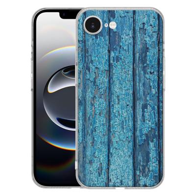 TPU Hoesje iPhone 16e - Wood Blue Backcover TPU Hoesje iPhone 16e - Wood Blue Backcover