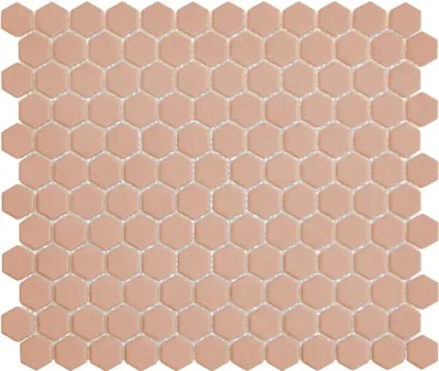 The Mosaic Factory Mozaïek Tegel Royal Peach 123 Ancient White Hexagons - 23x26mm