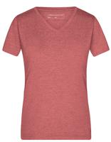 James & Nicholson JN973 Ladies´ Heather T-Shirt - Red-Melange - L