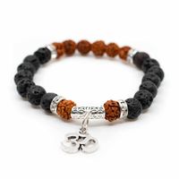 Rudraksha Armband met Lavasteen en OHM