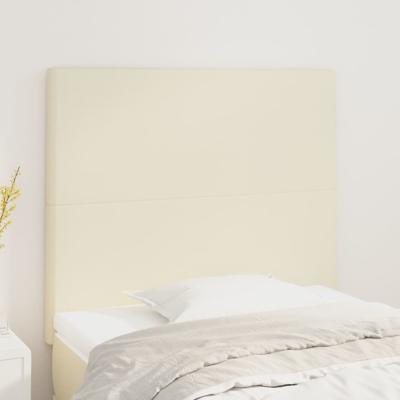 Hoofdborden 2 st 90x5x78/88 cm kunstleer crmekleurig