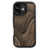 iPhone 16 zwarte case - Ebony waves