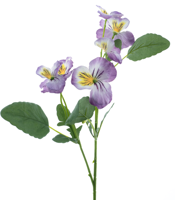 Pansy spray purple 65 cm kunstbloem - Nova nature