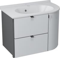 Gebogen Wastafelmeubel Sapho Pulse Links 75x52x45 cm Wit