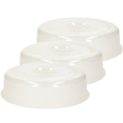 PlasticForte Magnetron deksel - Multipak van 3x stuks - 26 cm - transparant - afdekschaal - magnetro PlasticForte Magnetron deksel - Multipak van 3x stuks - 26 cm - transparant - afdekschaal - magnetro