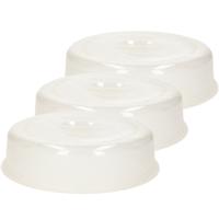PlasticForte Magnetron deksel - Multipak van 3x stuks - 26 cm - transparant - afdekschaal - magnetro