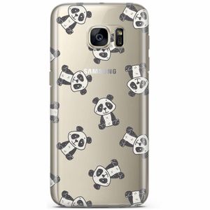 Samsung Galaxy S7 transparant hoesje - Panda print