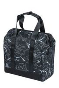 Basil grand flower fietsshopper - zwarte waterafstotende tas met laptopvak - 23l