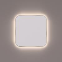 Toiletspiegel Hipp Design SPM T06 Rechthoek 35x35 cm Met Afgeronde Hoeken En Verlichting Geborsteld RVS