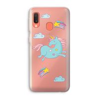 Vliegende eenhoorn: Samsung Galaxy A20e Transparant Hoesje