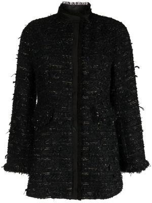 SHIATZY CHEN veste en tweed à col montant - Noir