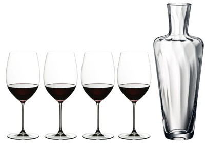 Riedel Wijnglazenset - Rode Wijnglazen - Veritas - Cabernet/Merlot + Mosel Decanter
