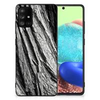 Houten Print Telefoonhoesje Samsung Galaxy A71 Boomschors Grijs