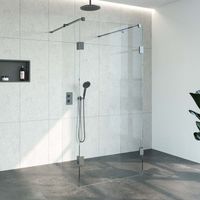 Doorloopdouche Compleet Just Creating Profielloos 100x200 cm 100/50/50 Gunmetal Sanitop