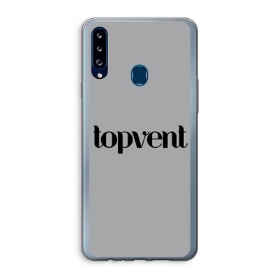 Topvent Grijs Zwart: Samsung Galaxy A20s Transparant Hoesje