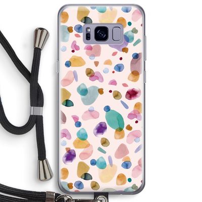 Terrazzo Memphis Pink: Samsung Galaxy S8 Plus Transparant Hoesje met koord