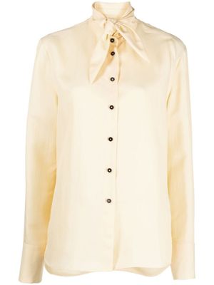 Jil Sander blouse à col lavallière - Jaune