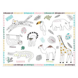 Folat BV Inkleurbare Placemats Wilde Dieren 6st.