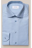 ETON Slim Fit Overhemd blauw, Vichy ruit - thumbnail