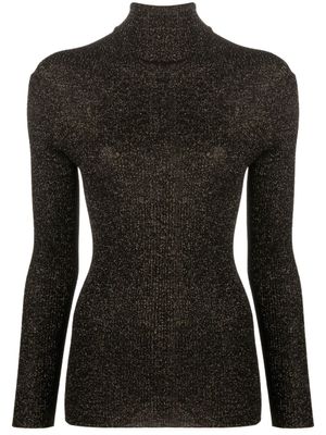 Fabiana Filippi haut nervuré à col roulé - Noir