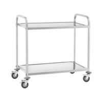 Serveerwagen RVS - 2 legborden - tot 160 kg - 2 remmen Serveerwagen RVS - 2 legborden - tot 160 kg - 2 remmen