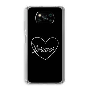 Forever heart black: Xiaomi Poco X3 NFC Transparant Hoesje