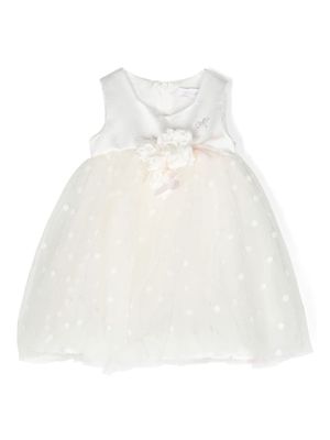 Monnalisa robe en tulle à coupe évasée - Blanc