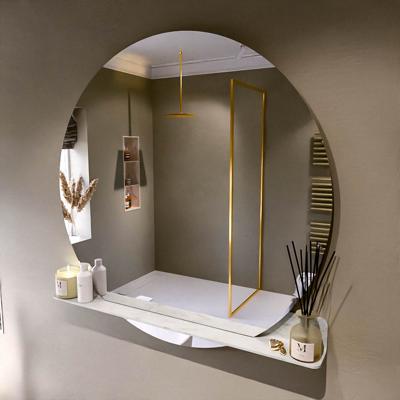 MONDIAZ SPOT spiegel rond 120cm met Spiegelplanchet kleur Opalo.