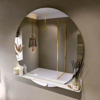MONDIAZ SPOT spiegel rond 120cm met Spiegelplanchet kleur Opalo.