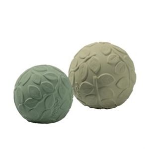 Natuurrubber Sensorisch Speelgoed Leaf Ballen- Set van 2 met Bel - Groen