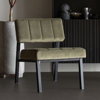 WOOOD Fauteuil Kaja Velvet - Groen - thumbnail