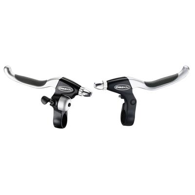 Tektro cl530ts+cl533rt rollerbrake remgreepset 4-vinger zwart/satijn met bel (hangverpakking)