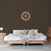 DUTCH WALLCOVERINGS behang geometric zwart en goudkleurig DUTCH WALLCOVERINGS behang geometric zwart en goudkleurig