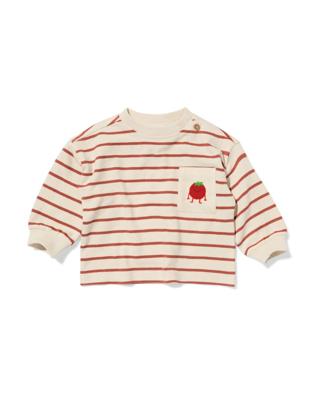 HEMA Baby T-shirt jersey strepen bruin (bruin)