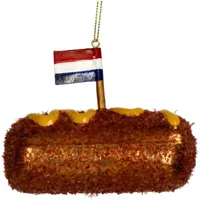 Kersten Ornament kroket glas bruin 10cm