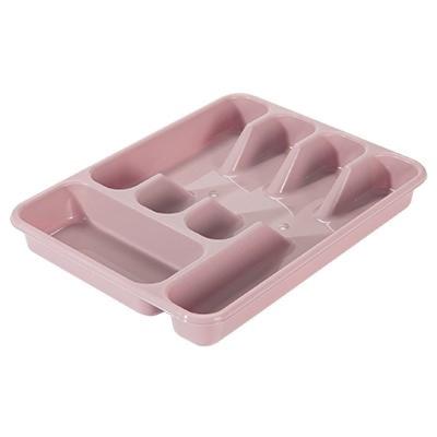 Bestekbak - roze - 5 vakken - 34 x 26 x 5 cm - lade indeling - bestekhouders