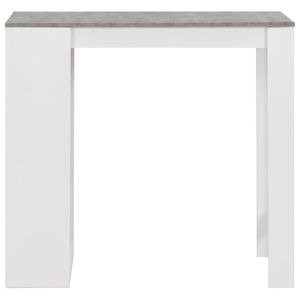 The Living Store Bartafel Hout - Wit/Beton - 110x50x103 cm - 3 schappen