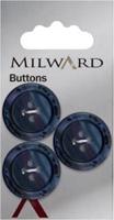 Milward Glans Knoop Blauw/Paars 22mm (3 stuks)