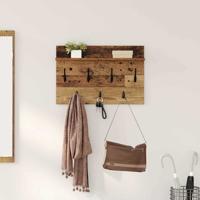 Wandgemonteerde kapstok Oud hout 60 x 40 x 12 cm Bewerkt hout