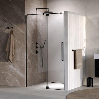 BRAUER Stellar Nisdeur - 2-delig - 120x200cm - draaideur - glascoating - omkeerbaar - helder glas - geborsteld gunmetal PVD GS-SRN1H120200MZ